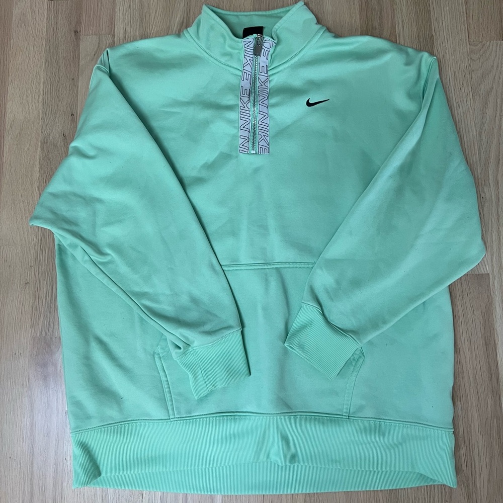 Nike Light Green Zip-Up Sweater